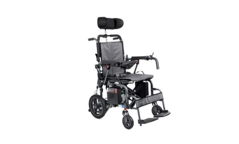 Battery wheelchair with reclining back