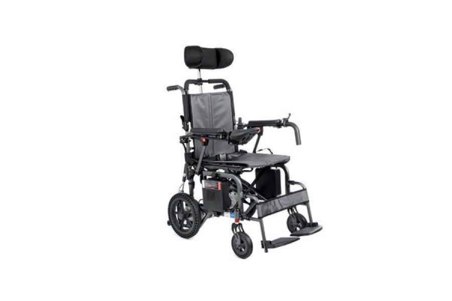 Battery wheelchair with reclining back