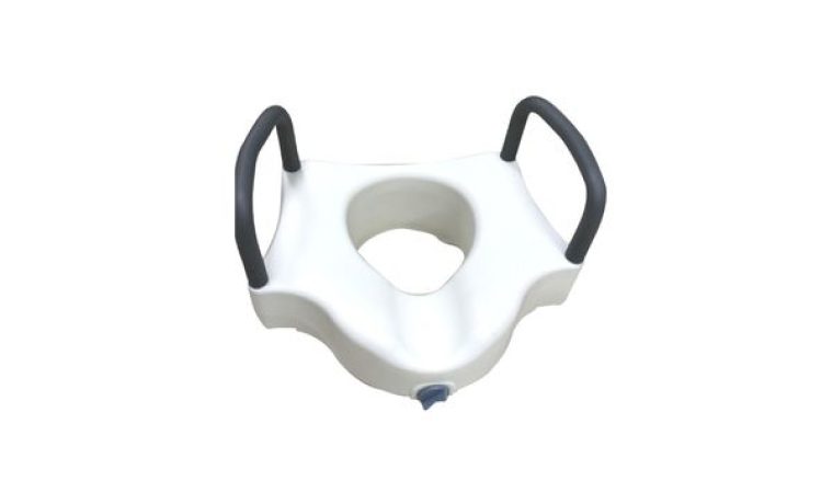 Asiento de inodoro elevado con asideros