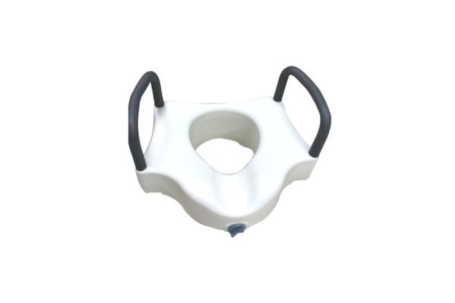 Asiento de inodoro elevado con asideros